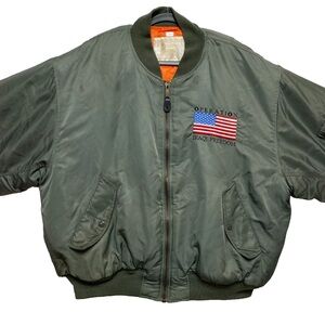 VINTAGE Nordic Army Bomber Jacket Mens 2XL Reversible Operation Iraqi Freedom